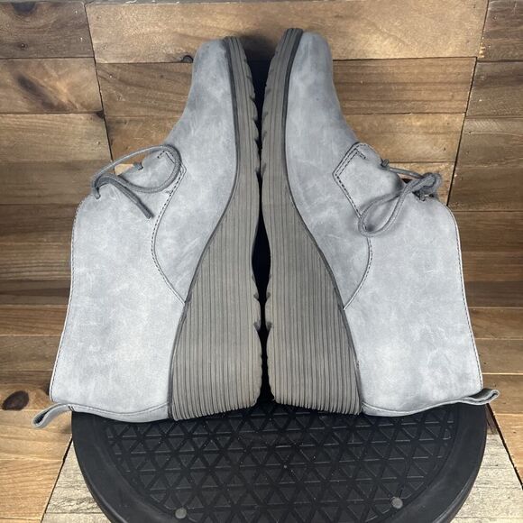 Dansko Womens Size 11-11.5 Cadee Gray Leather Ankle Lace Up Wedge Booties - Picture 9 of 10